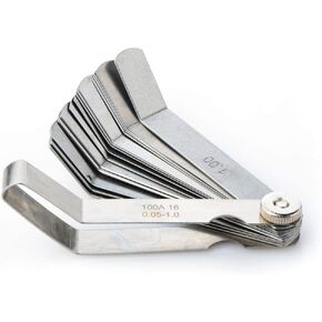 Mayata 1 PCS 100A16 0.05-1mm Thickness Curved Steel Gapped Metric Filler Feeler Gauge Tool with 16pcs Blades for Woodworking Measurement