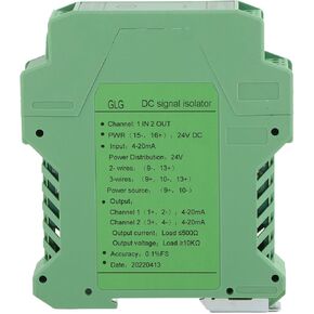 DC Current Isolation Transmitter, DC 24V DC Current Isolator Transmitter 4-20mA PLC Detect Conditioner for Industrial Equipment (One into two out 4-20mA to 4-20mA)