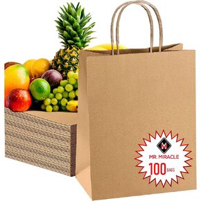 Heavy Duty 57 Lb Large Brown Paper Bag – 50 Count, Eco-Friendly Shopping Bags, Great for Grocery, Retail, and More – Strong, Durable, and Reusable