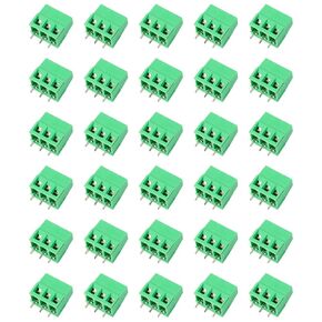 30PCS 2Pin 5mm PCB Mount Screw Terminal Block Connector, Terminals 300V 15A for 26-16AWG Cable