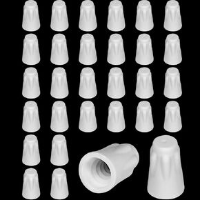 36 Pcs Ceramic Wire Connector White Ceramic Nuts 18-8 AWG High Temperature Wire Connectors Porcelain Wire Connector Ceramic Twist Caps for High Temperature Repairs(Large)