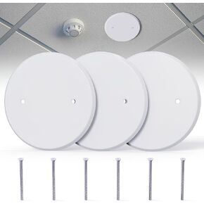 10 Pcs Smoke Detecte Cover Plate, Metal Round Blank Cleanout Cover Plate, 5 Inch Ceiling Cover Plate For Outlet And Wall Light Hole, Electrical Box Cover With Hole Spacing 3.5 Inch
