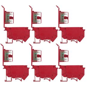 UK5-HESI UK5RDLED DC 24V with LED Indication DIN Rail Fuse Holder Terminal Block Screw clamp Universal mounting feet (Pack of 6pcs,Red)