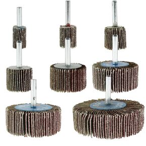 TAODAN 8PCS Wheel Sander Set 80 Grit Silicon Carbide Abrasive and Emery Cloth Base Wheel 16mm to 80mm Cylindrical Wheel for Cordless Drill Mould and Die Grinders