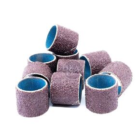 Benchmark Abrasives 1" x 1" Aluminum Oxide Abrasive Spiral Bands for Rotary Tools, Drum Sleeves for Sanding Deburring Blending Polishing on Metals Plastic Wood Rubber (10 Pack) - 80 Grit