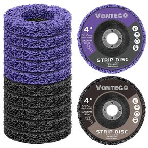 10-Pack 4" Paint Stripping Discs, 5 Purple & 5 Black for Angle Grinder, Ideal for Rust, Paint, and Adhesive Removal on Metal and Wood