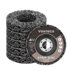 Paint Stripper Discs 4-1/2" 5-Pack for Angle Grinder Rust and Paint Removal Wheels for Metal and Wood – Black, Efficient Sanding & Grinding