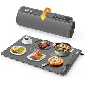 Warming Mat for Food -Electric Food Warming Tray Large (24"x16"), Rapid Full-Surface Heating, Portable & Rollable Versatile Food Warmer for Countertop, Perfect for Gatherings, Parties &Everyday Use