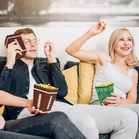 24 PCS Football Party Supplies Kit, Football Popcorn Boxes, Football Popcorn Buckets, Disposable Touchdown Theme Popcorn Container for Football Game Day Celebrations Party Favors in Saudi Arabia