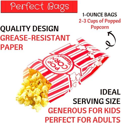 Poppy's Plastic Popcorn Scoop Bundle - 50 Bags and Plastic Popcorn Scooper, Popcorn Machine Accessories for Popcorn Bars, Movie Nights, Concessions in Kuwait