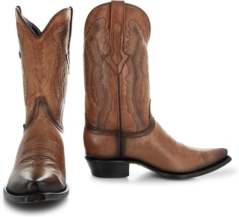 Soto Boots Mens Burnished Snip Toe Cowboy Boots H50030 (9.5) Brown in Saudi Arabia