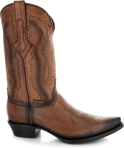 Soto Boots Mens Burnished Snip Toe Cowboy Boots H50030 (9.5) Brown in Saudi Arabia
