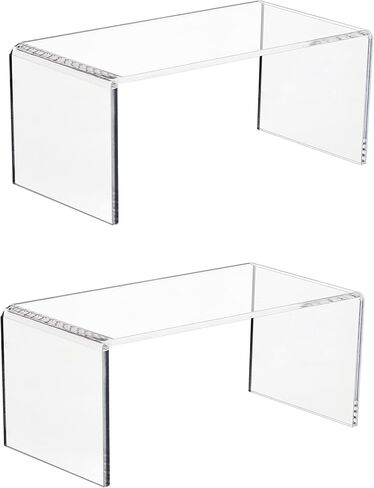 Durable 2-Pack Large Clear 5mm Thick Acrylic Display Risers for Funko POP figures,Retail Display, Display Riser Shelf Showcase Fixtures for Jewelry (4, 8''x 4''x 4.5'') in Saudi Arabia