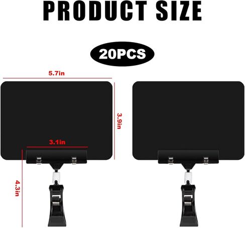20 قطعة من مشبك حامل اللافتات البلاستيكي القابل للتدوير، على حاملات اللافتات مع سبورات صغيرة لرسائل أسعار البضائع في حفلات مكاتب السوبر ماركت in Kuwait