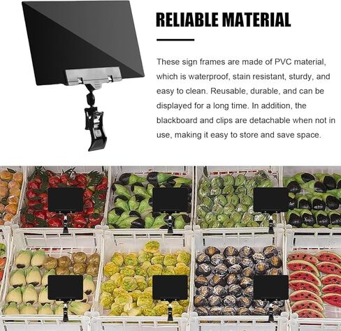 20 قطعة من مشبك حامل اللافتات البلاستيكي القابل للتدوير، على حاملات اللافتات مع سبورات صغيرة لرسائل أسعار البضائع في حفلات مكاتب السوبر ماركت in Kuwait
