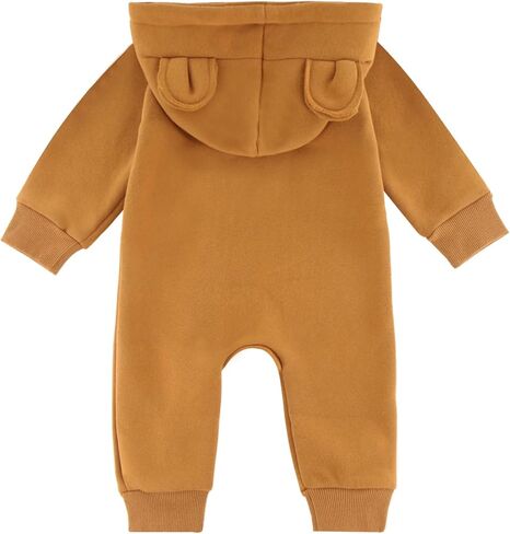 Baby Jumpsuit Hoodie Romper Zipper Long Sleeve One Piece Outfits Warm Clothes for Boy Girl 0-24 Months in Kuwait