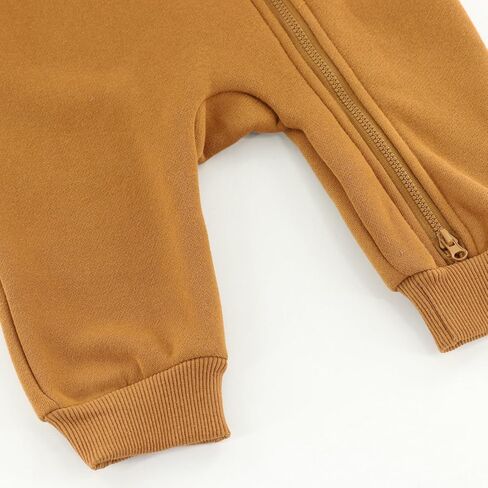 Baby Jumpsuit Hoodie Romper Zipper Long Sleeve One Piece Outfits Warm Clothes for Boy Girl 0-24 Months in Kuwait