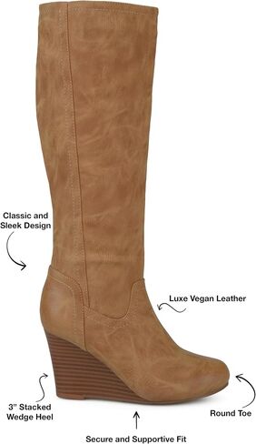 Journee Womens Langly Wedge Knee High Boots in Saudi Arabia