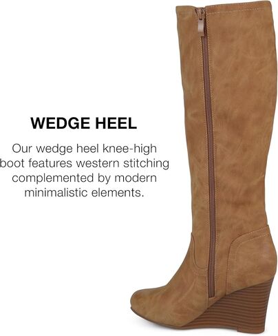 Journee Womens Langly Wedge Knee High Boots in Saudi Arabia