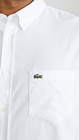 قميص رجالي من Lacoste بأكمام قصيرة وياقة أكسفورد مع أزرار سفلية مقاس عادي in Saudi Arabia