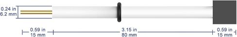 Graphite Rod Nickel Electrode, 10x10x3 mm Laboratory Electrolytic Cell Nickel Electrode with PTFE Body Compatible with Labasics Electrolytic Cell in Kuwait