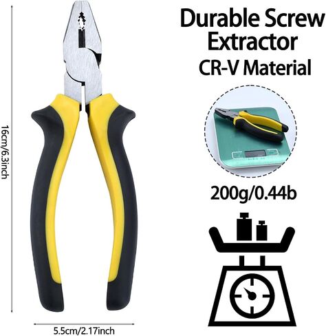 2-Piece Screw Pliers, 6.5'' Stripped Extractor Pliers Set Non-slip Jaws, Stripped Screw Remover Tools, Lineman Pliers for Quickly Removal of Damaged or Rusted Fasteners (2pcs) in Saudi Arabia