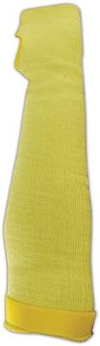 MAGID KEV22TSVEL CutMaster Dupont Kevlar 1500 Machine Knit Sleeve with Thumb Slot and and Velcro Fastener, 2-ply, Puncture Resistant, 22" Length, Yellow in Saudi Arabia