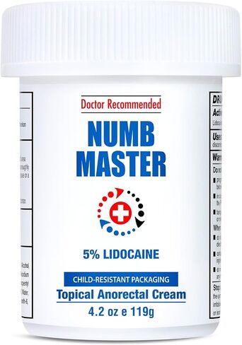 Numb Master 5% Lidocaine Topical Numbing Cream with Aloe, Vitamin E, 1 Oz Maximum Strength Topical Anesthetic Cream Pain Relief Cream for Hemorrhoid with Child Resistant Cap in Saudi Arabia