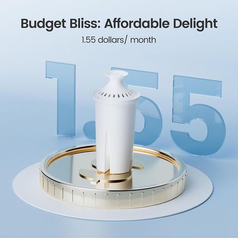 بديل AQUA CREST لفلتر مياه Brita®، والأباريق والموزعات، وOB03 الكلاسيكي، وMavea® 107007، وأكثر من ذلك، فلتر مياه إبريق معتمد من NSF، مزود فلتر لمدة عام واحد، عدد 6 in Kuwait