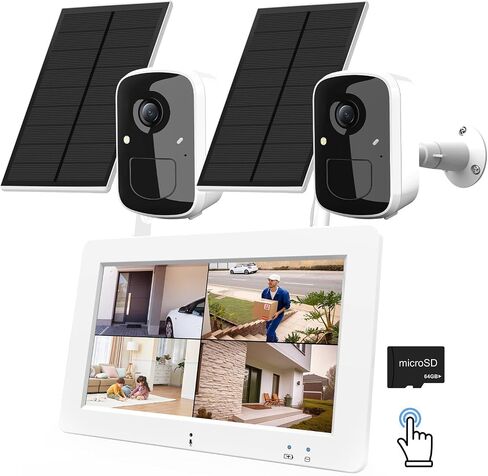 Solar Camera Outdoor Wireless, 4MP WiFi Battery Powered Security Camera with PIR Motion Detection, Floodlight Color Night Vision, 2-Way Audio, Work with Alexa in Saudi Arabia