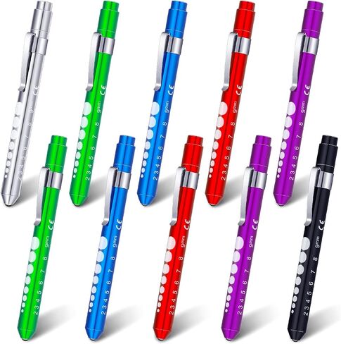 Penlight for Nurse Pen Light Led Reusable Pen Light with Pupil Gauge Nurses Pin Light for Torch Medical Students Doctors Daily Use with Pocket Clip Nurse and Doctor Gifts(6 Pieces,Basic Colors) in Kuwait