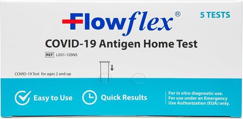 COVID-19 Antigen Home Test kit, 1 Pack, 5 Tests Total. FDA EUA Authorized OTC at-Home Self-Test, Non-invasive Nasal Swab, Easy to Use and No Discomfort, Results in 15 Minutes in Kuwait