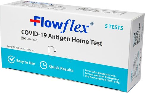 COVID-19 Antigen Home Test kit, 1 Pack, 5 Tests Total. FDA EUA Authorized OTC at-Home Self-Test, Non-invasive Nasal Swab, Easy to Use and No Discomfort, Results in 15 Minutes in Kuwait
