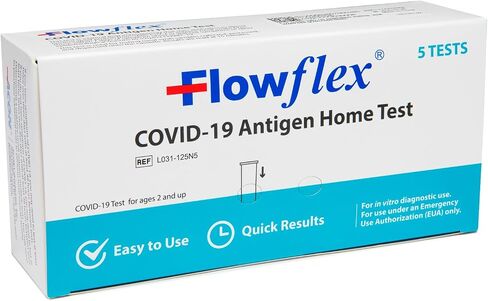 COVID-19 Antigen Home Test kit, 1 Pack, 5 Tests Total. FDA EUA Authorized OTC at-Home Self-Test, Non-invasive Nasal Swab, Easy to Use and No Discomfort, Results in 15 Minutes in Kuwait