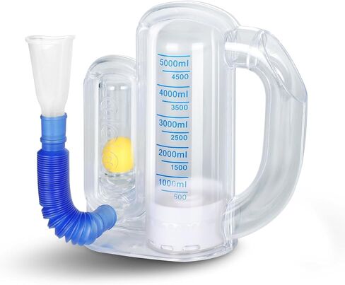 Incentive Spirometer Breathing Exercise Device for Lungs, Deep Breathing Trainer for Adults - 5000ml Volume Measurement with Flow Rate Indicator in Saudi Arabia