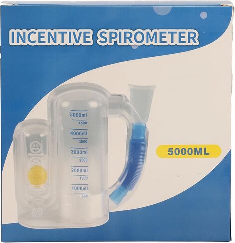 Incentive Spirometer Breathing Exercise Device for Lungs, Deep Breathing Trainer for Adults - 5000ml Volume Measurement with Flow Rate Indicator in Saudi Arabia