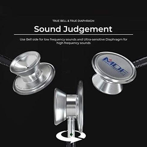 MDF Instruments, MD One Stainless Steel Stethoscope, Adult, Black Tube, Black Chestpieces-Headset, MDF777BO in Kuwait
