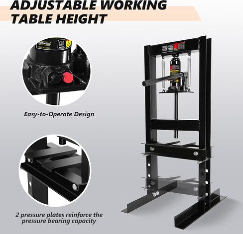 12 Ton Hydraulic Press, H-Frame Garage Floor Shop Press with Built-in Relief Valve to Bend, Straighten, Or Press Parts, Install Bearings & U-Joints in Saudi Arabia