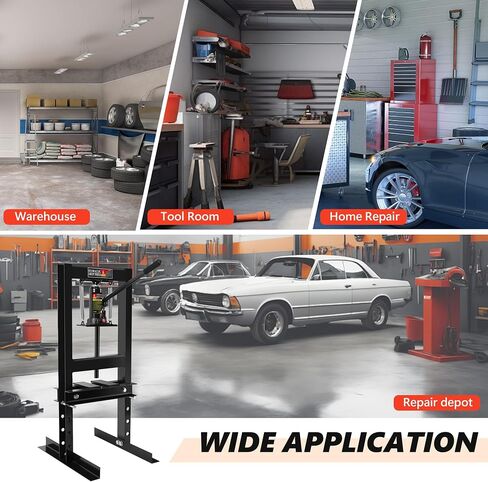 12 Ton Hydraulic Press, H-Frame Garage Floor Shop Press with Built-in Relief Valve to Bend, Straighten, Or Press Parts, Install Bearings & U-Joints in Saudi Arabia