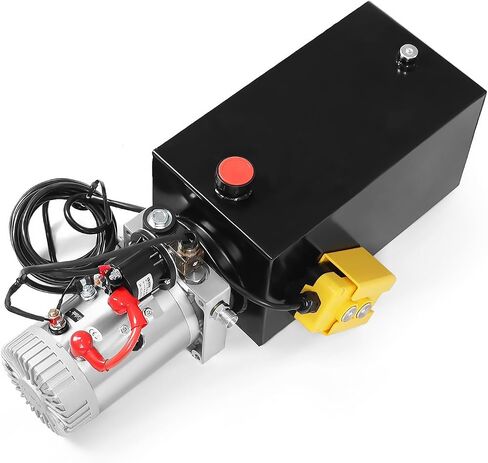 12V DC Hydraulic Power Device 8 Quart/ 10 Quart/ 13 Quart Hydraulic Dump Trailer Pump for Lifting and Lowering Dump Trailer Trucks Single/Double Acting (8 Quart Double) in Saudi Arabia