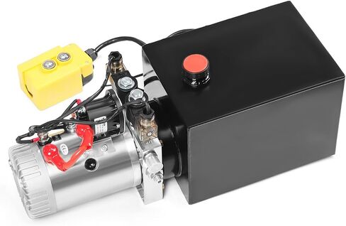 12V DC Hydraulic Power Device 8 Quart/ 10 Quart/ 13 Quart Hydraulic Dump Trailer Pump for Lifting and Lowering Dump Trailer Trucks Single/Double Acting (8 Quart Double) in Saudi Arabia