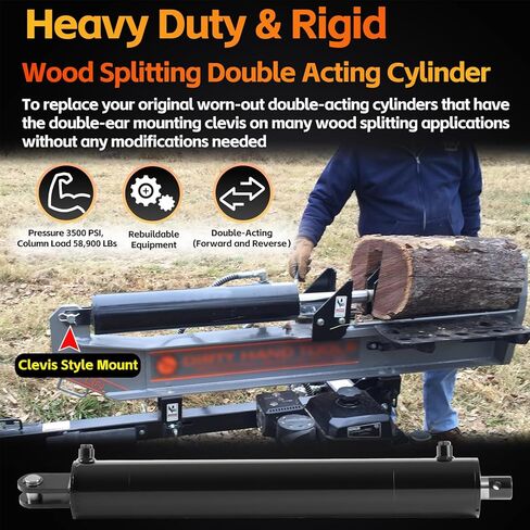 أسطوانة هيدروليكية مقاس 5 × 24 بوصة، أسطوانة مقسم السجل، 3500 رطل لكل بوصة مربعة، أسطوانة هيدروليكية عالمية بتجويف 5 بوصة شوط 24 بوصة، أسطوانة هيدروليكية شديدة التحمل 5 × 24 in Kuwait