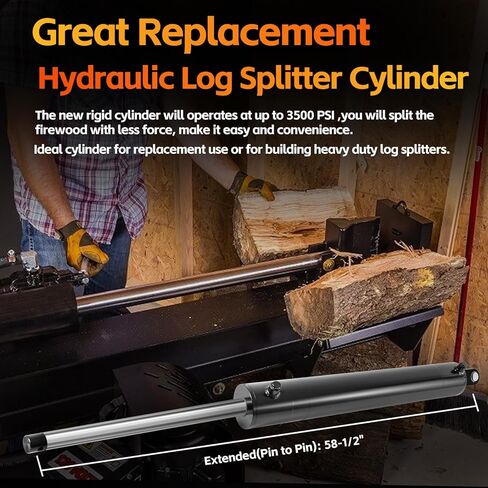 أسطوانة هيدروليكية مقاس 5 × 24 بوصة، أسطوانة مقسم السجل، 3500 رطل لكل بوصة مربعة، أسطوانة هيدروليكية عالمية بتجويف 5 بوصة شوط 24 بوصة، أسطوانة هيدروليكية شديدة التحمل 5 × 24 in Kuwait