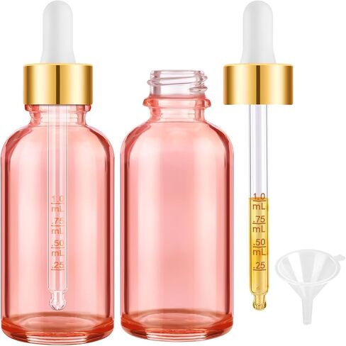 Bumobum Dropper Bottle 1 oz, 2 pack Amber Glass Eye Dropper Bottles with Labels and Funnel, Tincture Bottle with Measured Dropper - Leakproof Essential Oils Bottles for Health, Personal Care & Beauty in Kuwait