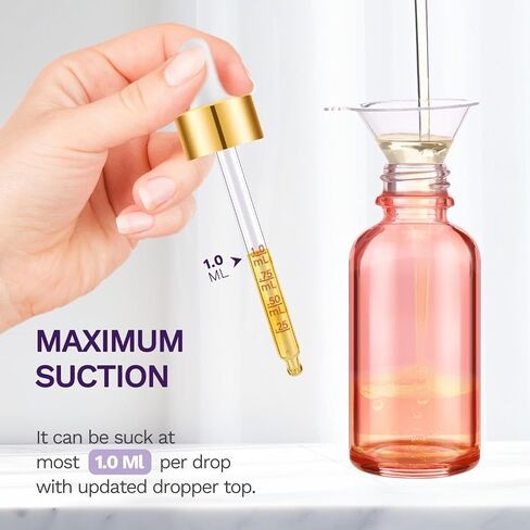 Bumobum Dropper Bottle 1 oz, 2 pack Amber Glass Eye Dropper Bottles with Labels and Funnel, Tincture Bottle with Measured Dropper - Leakproof Essential Oils Bottles for Health, Personal Care & Beauty in Kuwait