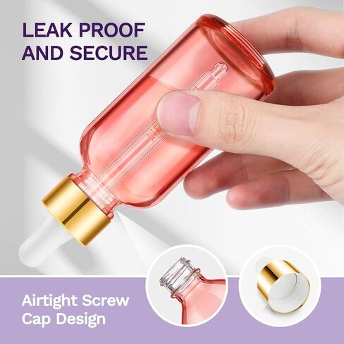 Bumobum Dropper Bottle 1 oz, 2 pack Amber Glass Eye Dropper Bottles with Labels and Funnel, Tincture Bottle with Measured Dropper - Leakproof Essential Oils Bottles for Health, Personal Care & Beauty in Kuwait