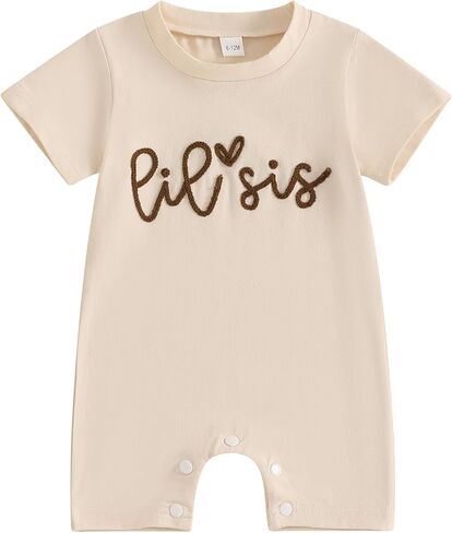 YINGISFITM Little Brother Little Sister Newborn Outfit Long Sleeve Sweatshirt Romper Infant Jumpsuit Fall Baby Girl Clothes in Kuwait