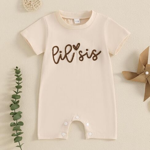 YINGISFITM Little Brother Little Sister Newborn Outfit Long Sleeve Sweatshirt Romper Infant Jumpsuit Fall Baby Girl Clothes in Kuwait