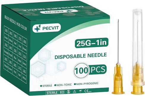 100Pack 25Ga 1 inch (25mm) Needles Luer Lock Lab Dispensing Accessories for Measuring,Refilling Inks in Saudi Arabia