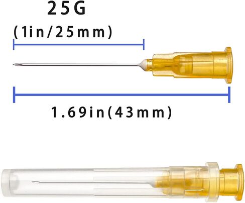 100Pack 25Ga 1 inch (25mm) Needles Luer Lock Lab Dispensing Accessories for Measuring,Refilling Inks in Saudi Arabia